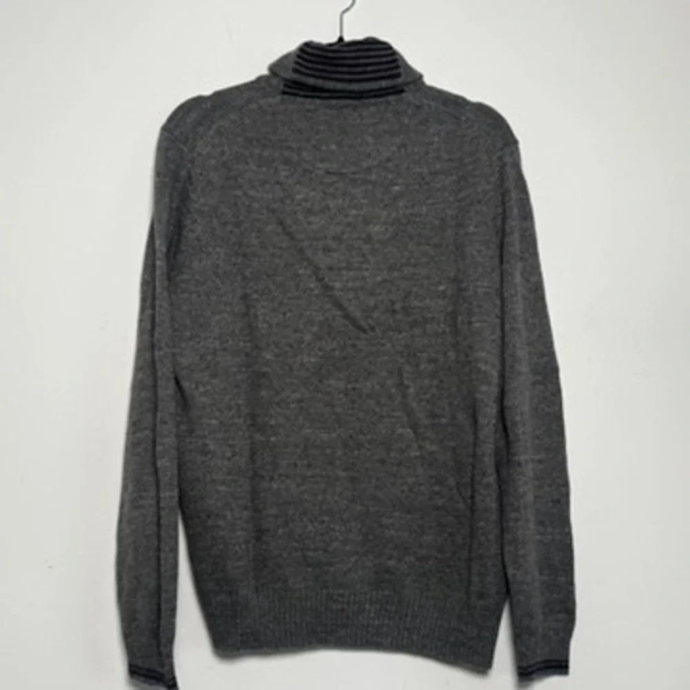 Jos. A. Bank 1905 Sweater Mens Medium Gray Shawl Collar Cotton Pullover Preppy - Picture 7 of 9